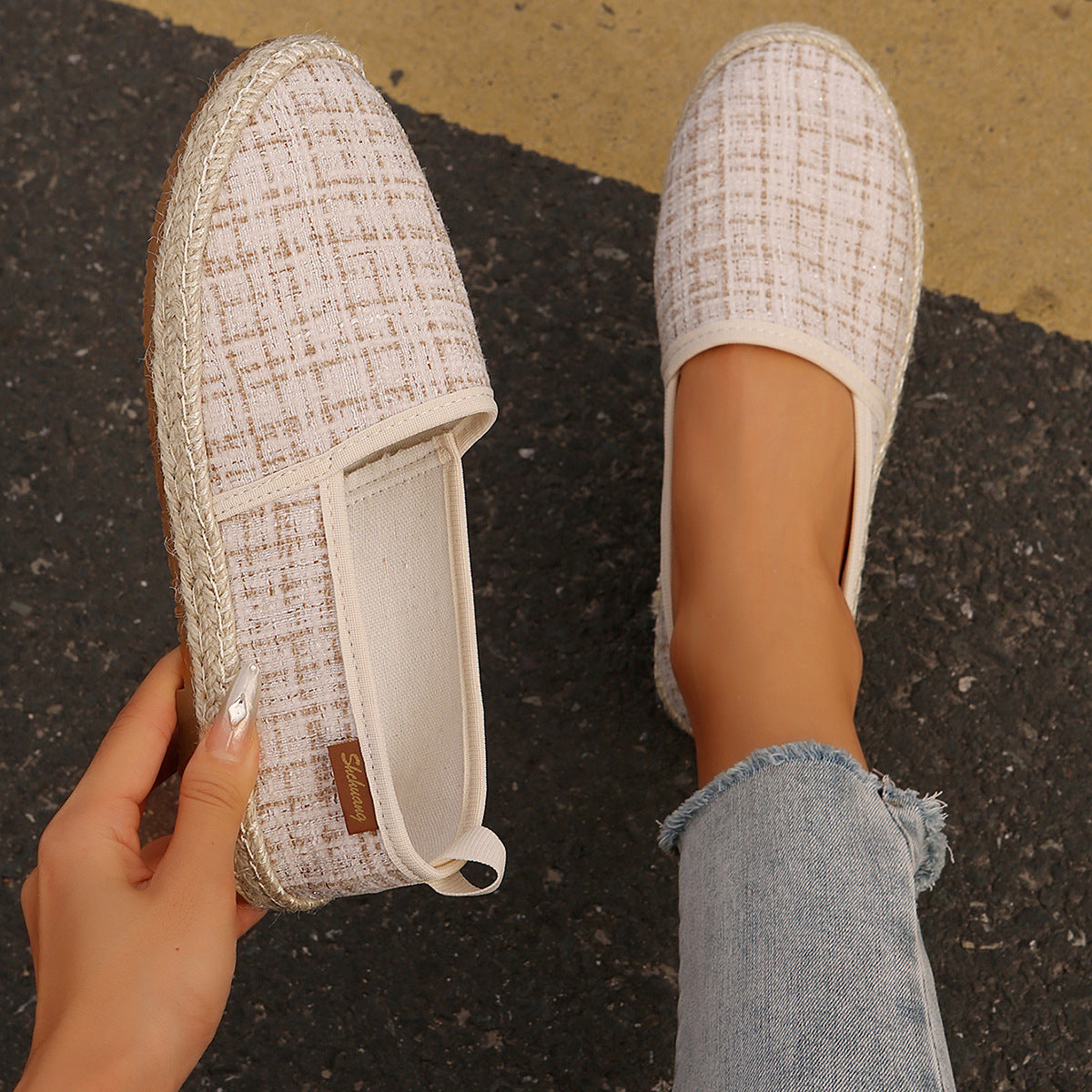 Simple Comfort And Casual Rope Bottom Fisherman Shoes