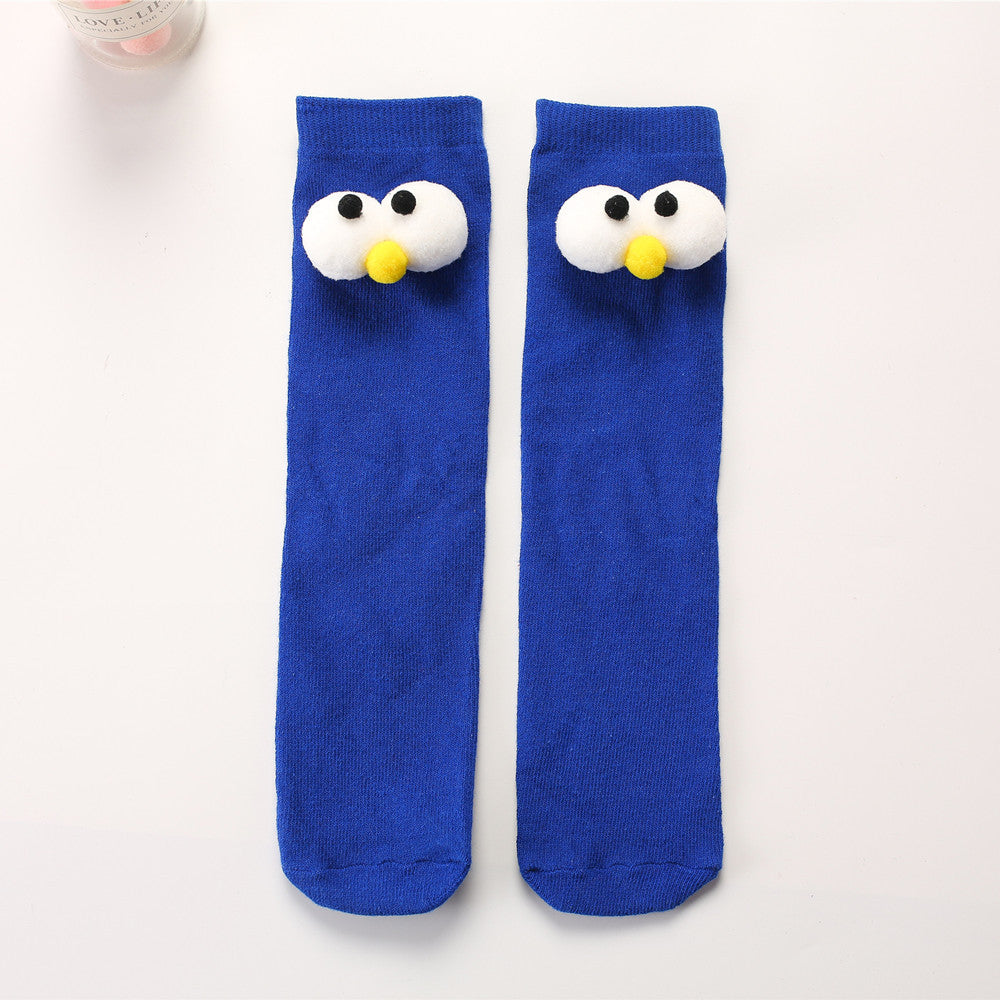 Knee-length Doll Socks With Big Eyes