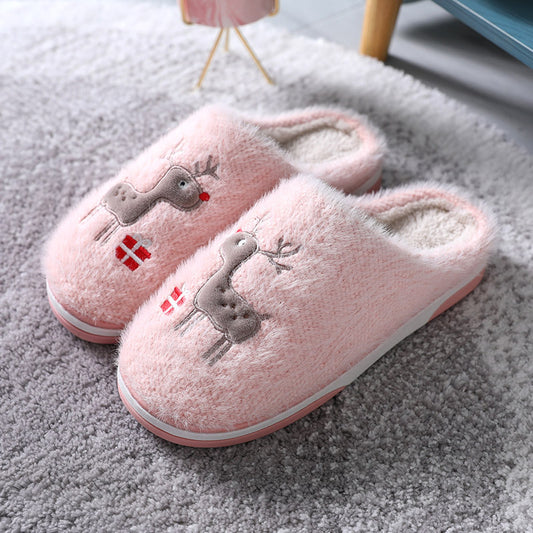 Cute Couples Home Autumn And Winter Plush Dormitory Non-slip Warm Household Slippers
