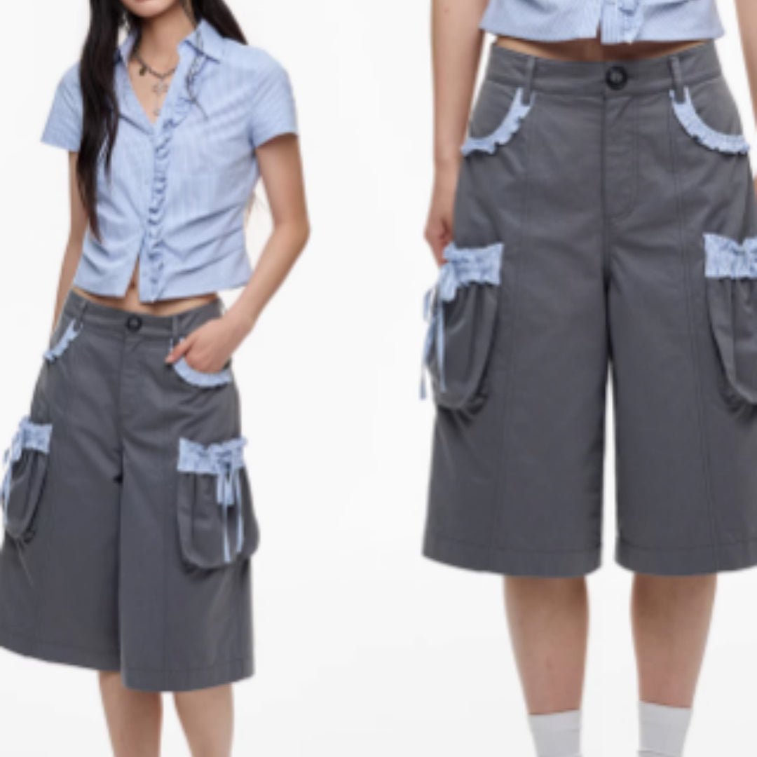 Detachable Multi Wear Micro Flared Pantsshorts Fashion Pants