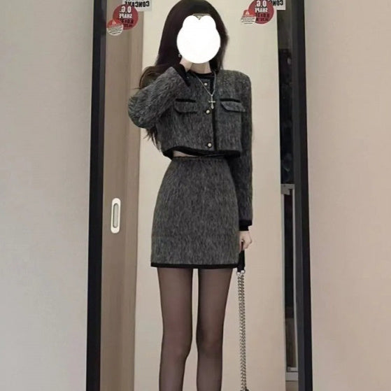 Chanel-inspired Cropped Jacket And Skirt Set For A Pure Yet Seductive Look