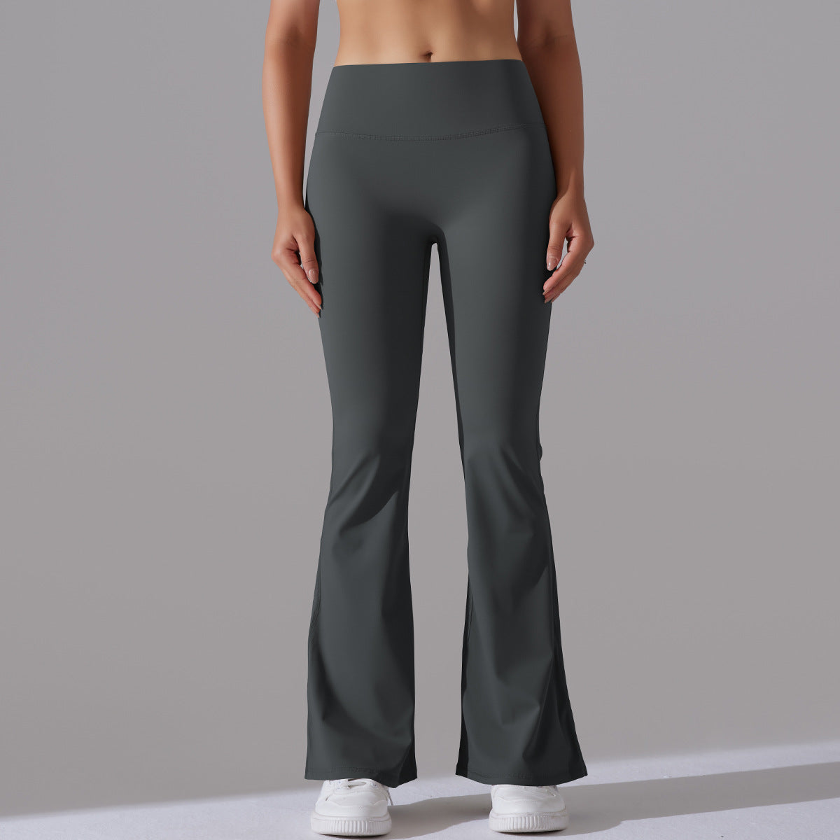 Double-sided Brushed Solid Color High Waist Casual Sports Wide-leg Pants