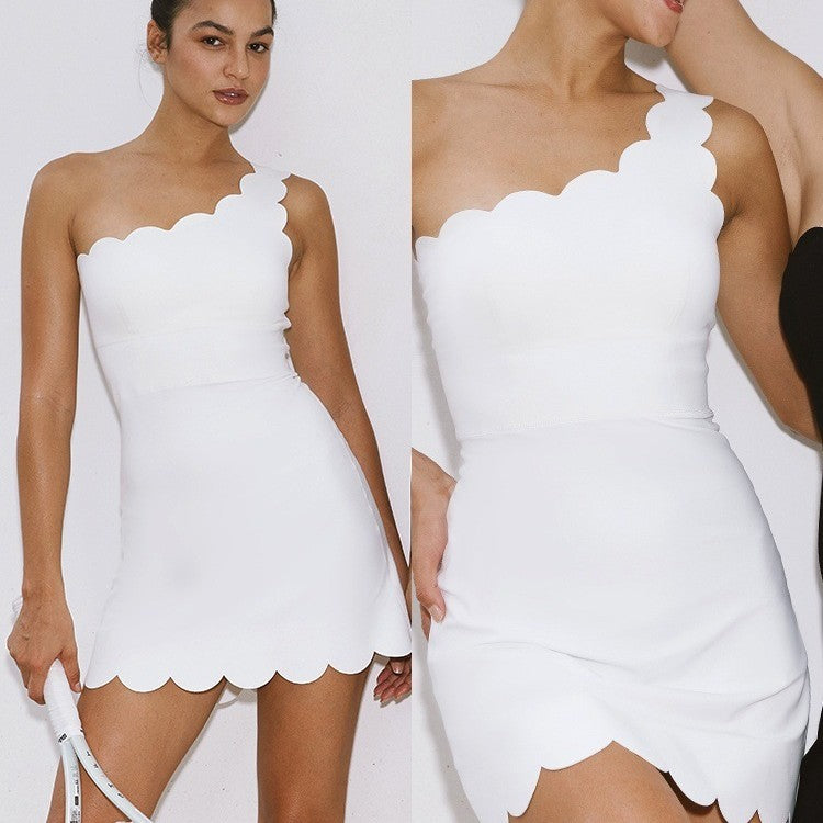 Womens Ruffled Off-shoulder Bodycon Jumpsuit With Built-in Chest Pads