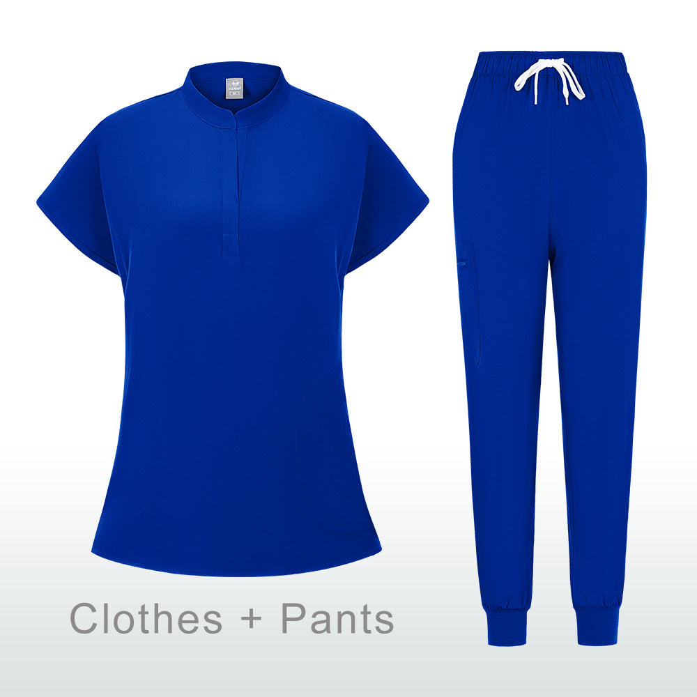 Stretchy, Quick-drying Short-sleeve Scrub Top For Doctors
