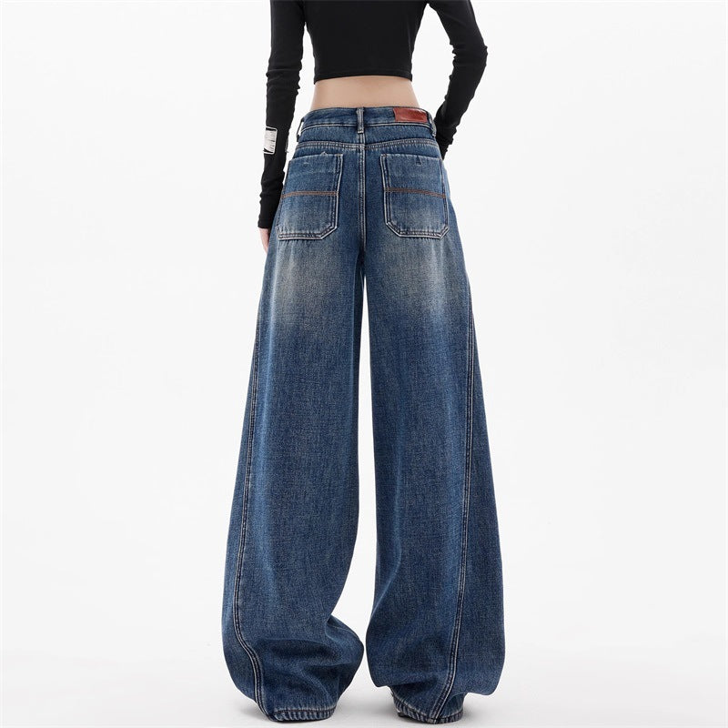 Loose Floor-length Wide-leg Pants With A Scythe Design
