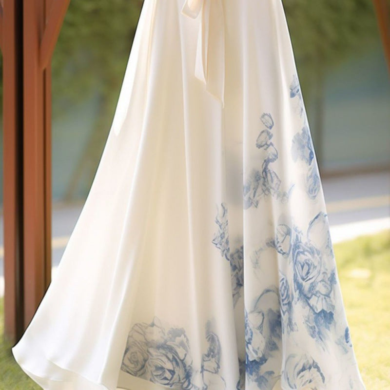 New Chinese-style Improved Design Women's Printed Dress