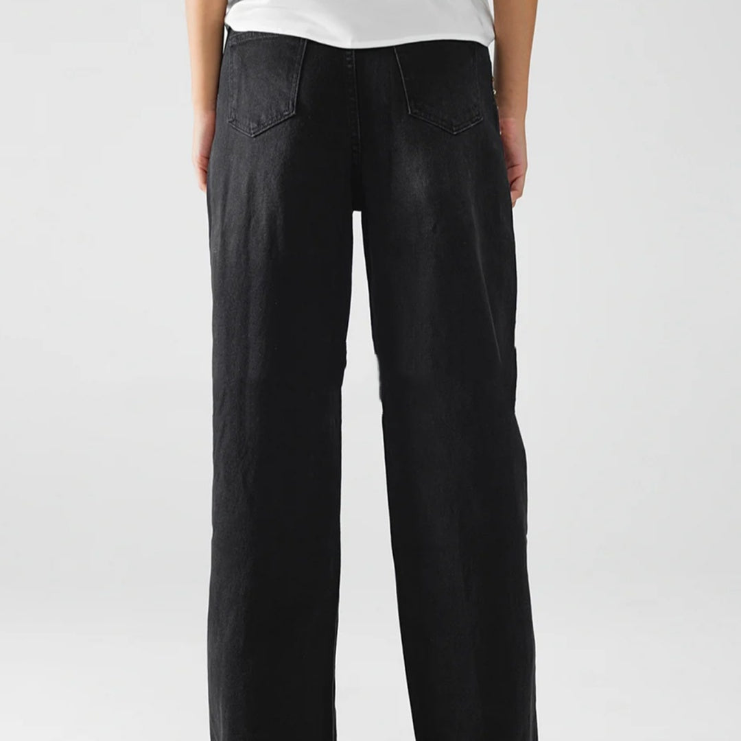 Women's European And American Fashion Rivet Wide-leg Jeans