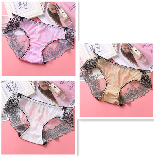 Low-rise Embroidered Lace Panties And Mesh Briefs