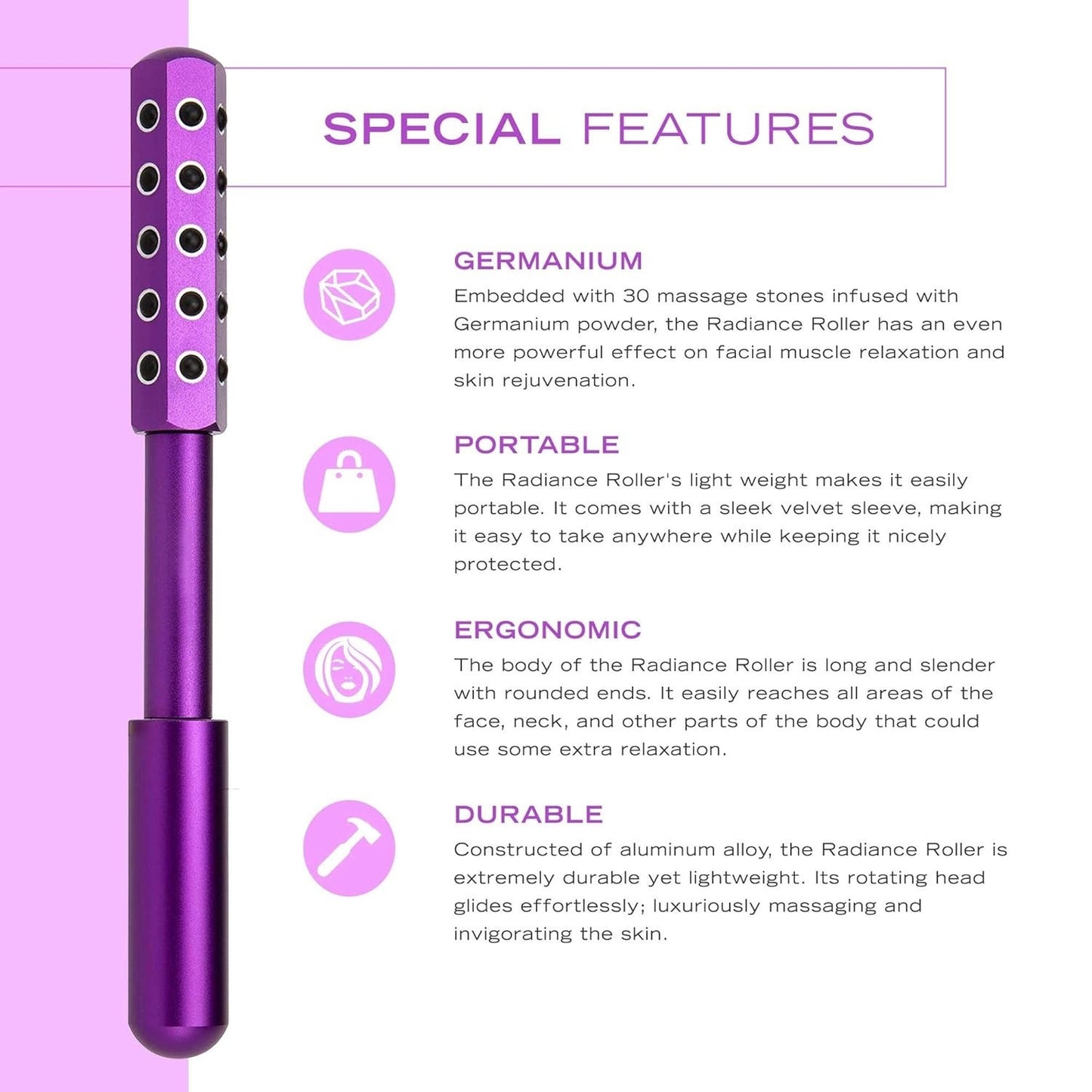 Beauty Stick Germanium Stone Lifting Ansigtsrulle Skønhedsmassageinstrument Beauty Bar