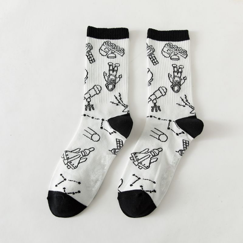 New Black Socks Female Tea Color Autumn Anti-friction Adult Socks