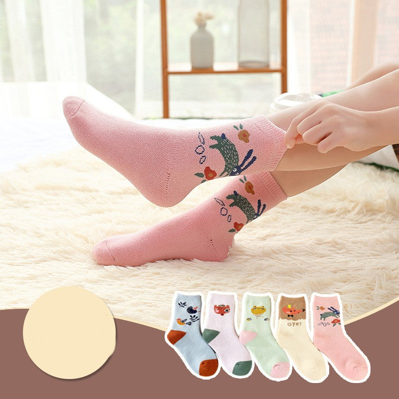 Children's Socks Combed Cotton Students Boneless Middle Tube