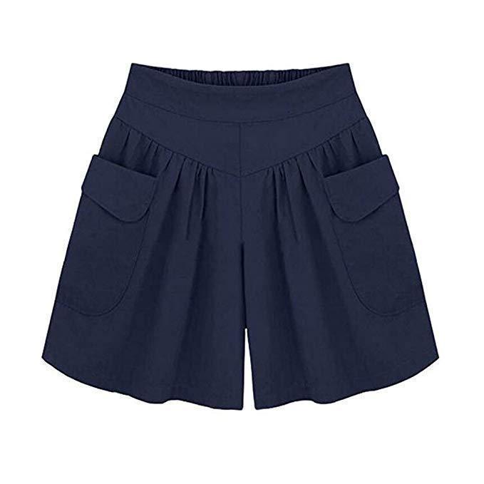Summer new European and American loose shorts elastic waist large size fat MM was thin wild hot pants