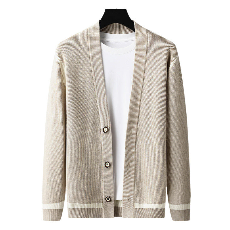 Autumn Cardigan Men's Long Sleeved Sweater Coat