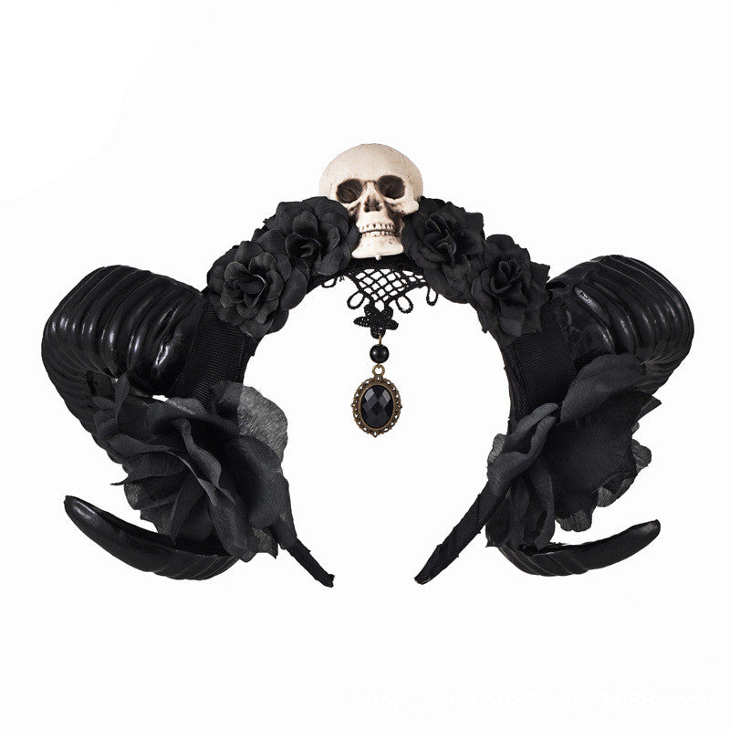 Black flower headband