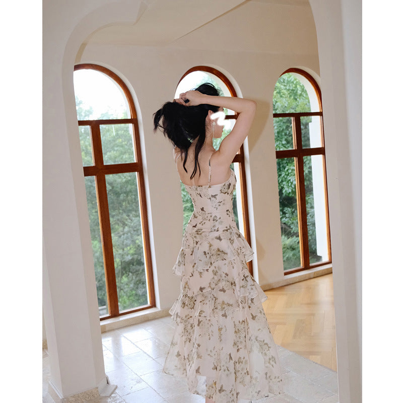 French Hepburn Wind Snow Spin Dress Women's Spring