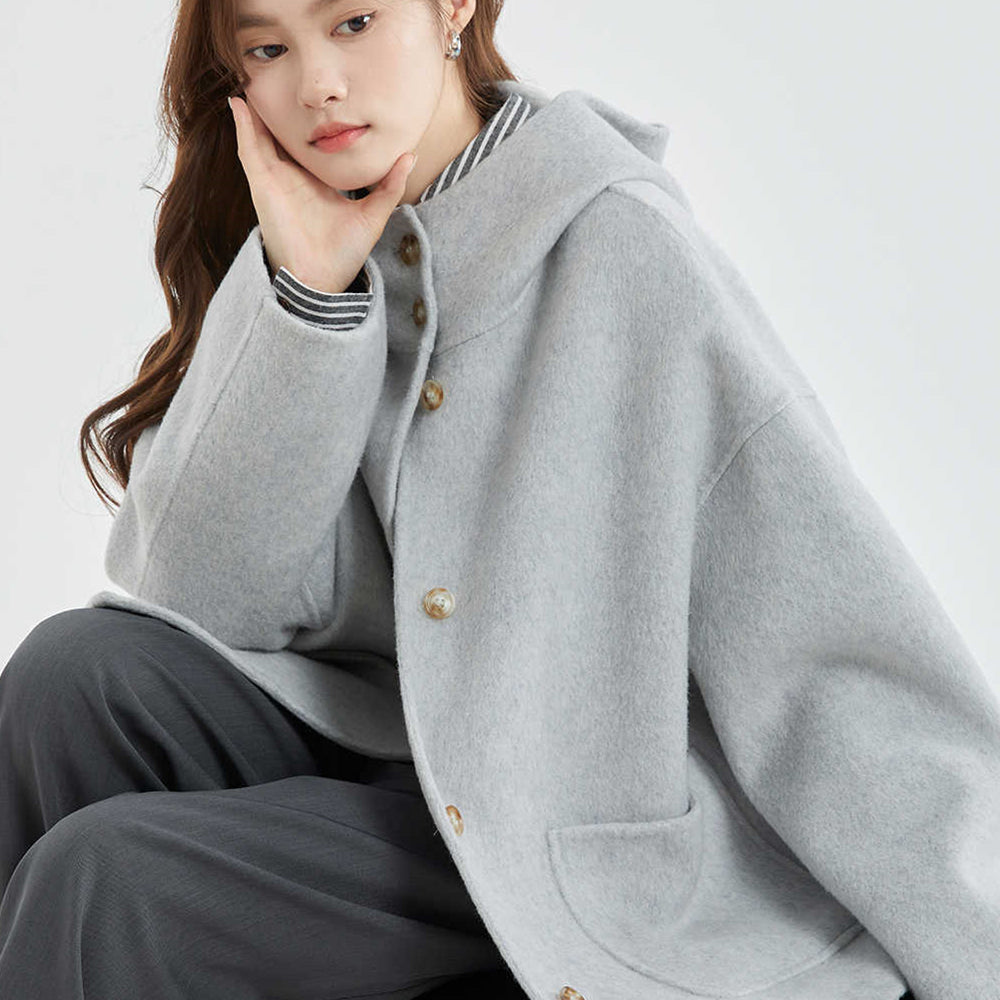 Cloak Winter Hooded Reversible Cashmere Coat