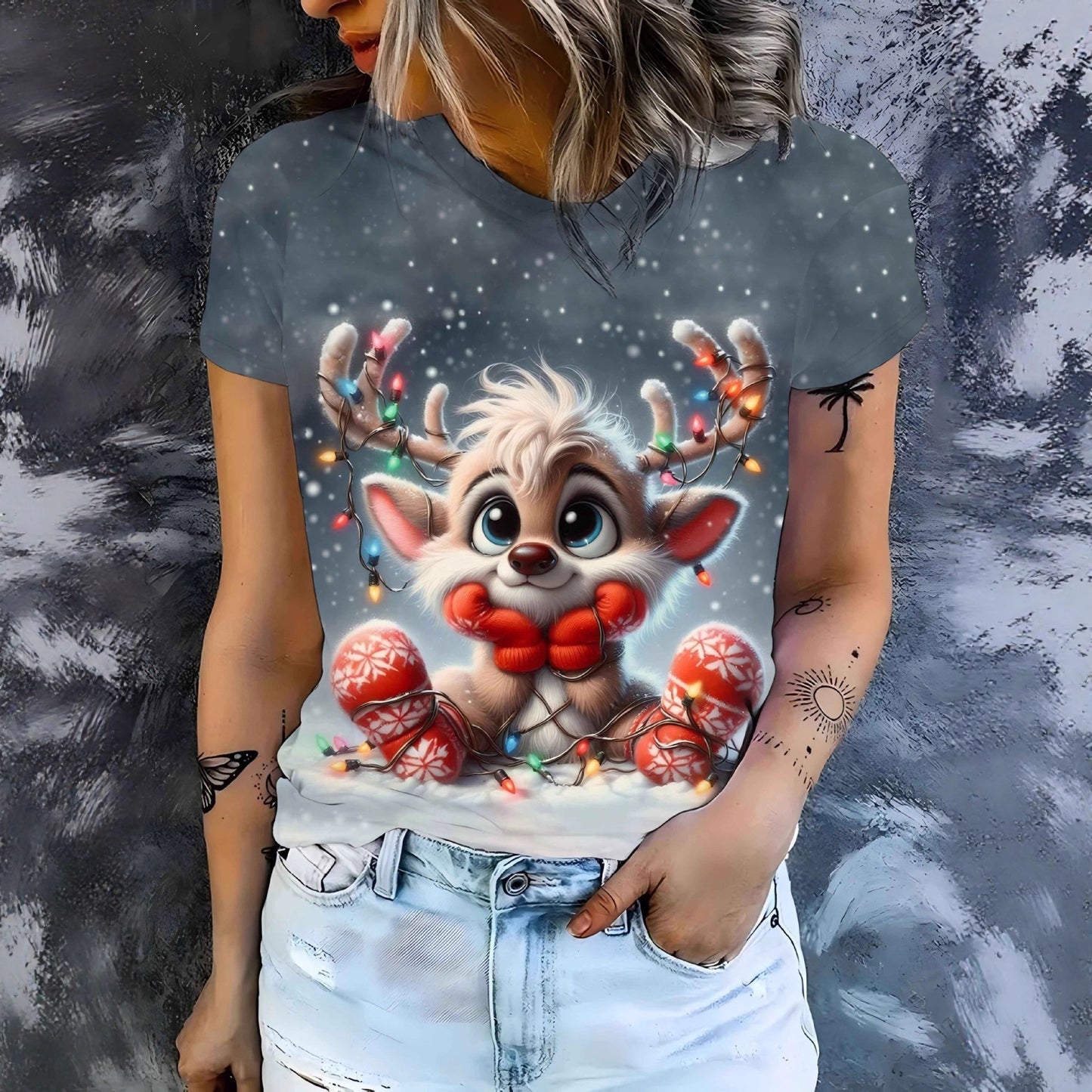 European And American-style Minimalist Animal Short-sleeve T-shirt