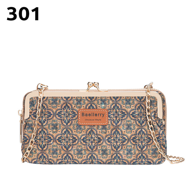 Women's Fashion Cross Section Print Multifunctional Zipper Shoulder Crossbody Bag