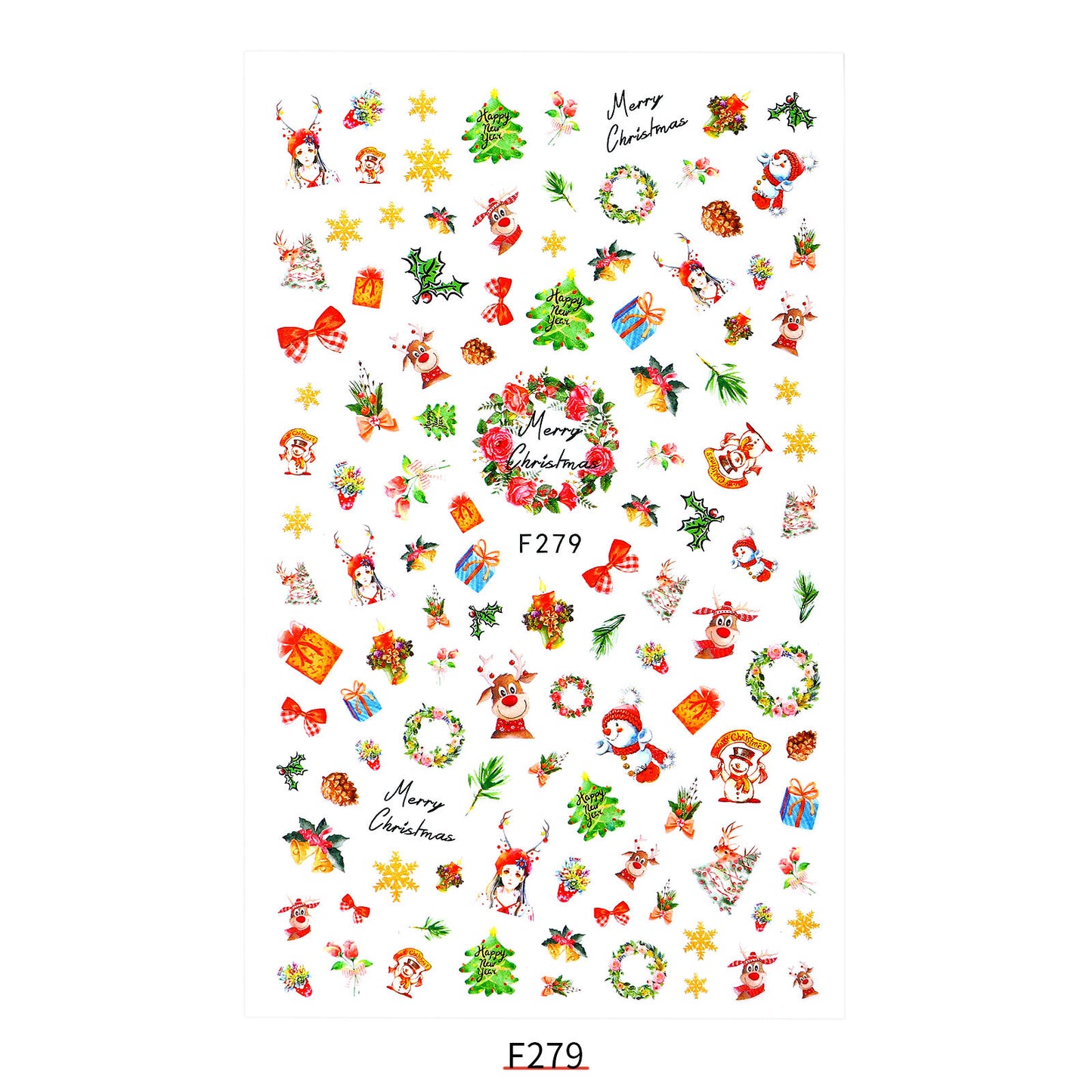New Nail Sticker Santa Claus Decal Strap Adhesive