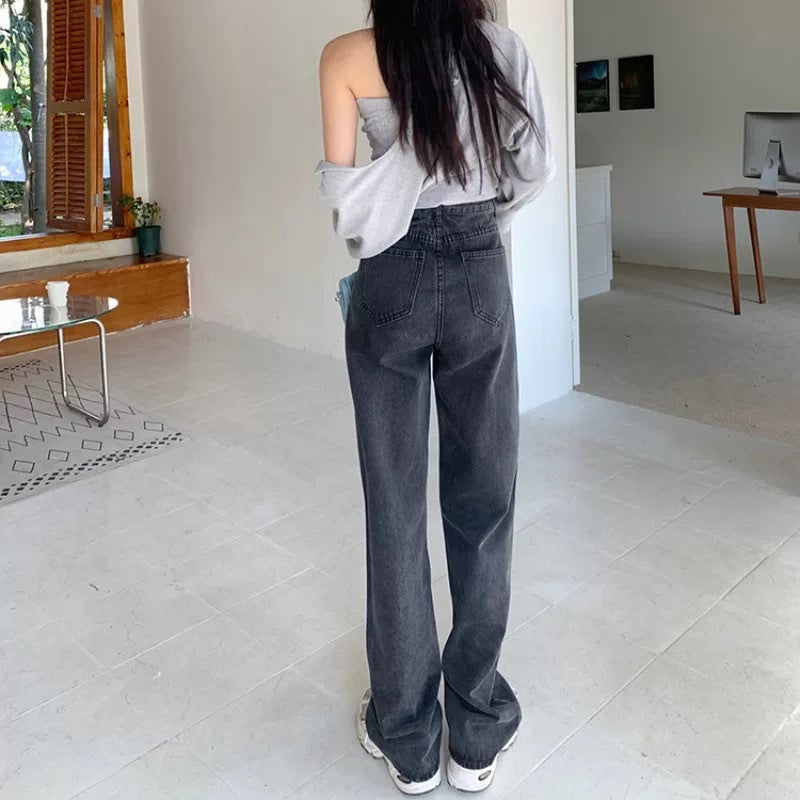 Straight Mop Wide Leg Pants