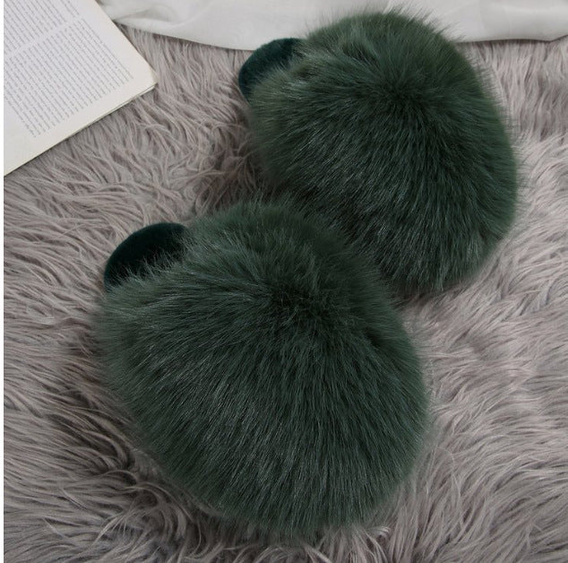 Large Size Solid Color Fluffy Soft Bottom Winter Baotou Home Warm Multi-color Cotton Slippers