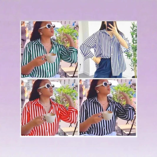Lightweight Street-style Casual Long-sleeve Striped Shirt