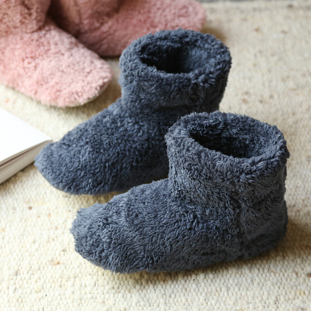 Couples Japanese Style High Boots Bag With Month Shoes Coral Fleece