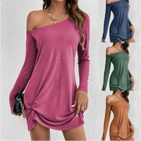 Loose Solid T-shirt Casual Dress