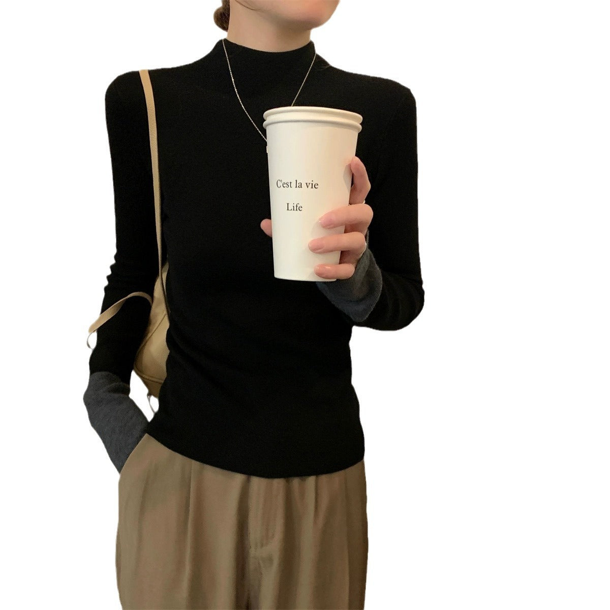 Slim Fit Western Style Slimming Bottoming Shirt Inner Wear Blouse