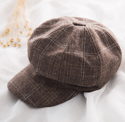 Autumn And Winter Yangqi Checked Beret Children