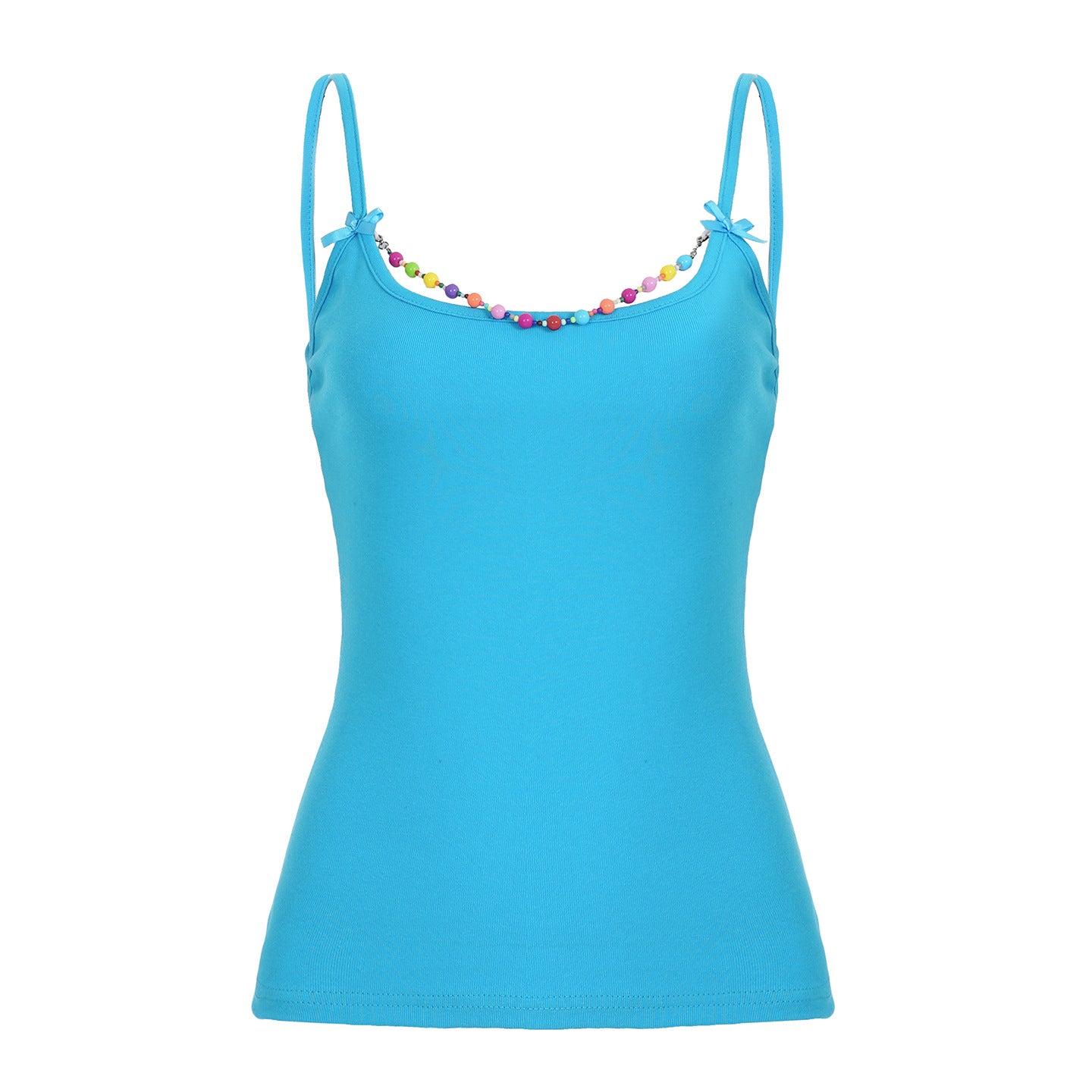 Summer Girl Dopamine Color Beaded Bow Small Sling Sexy All-matching Top