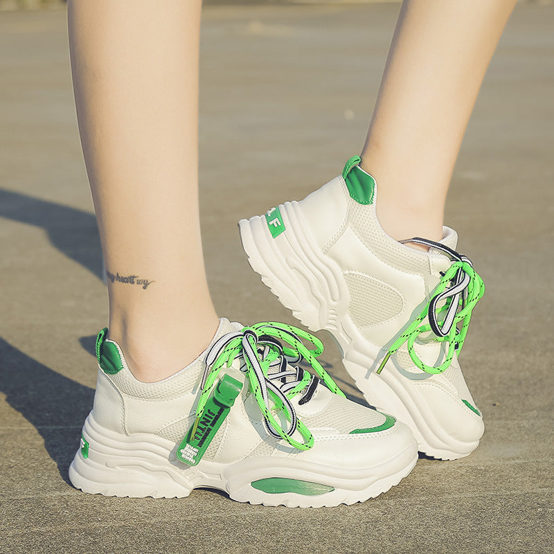 Platform sports white shoes