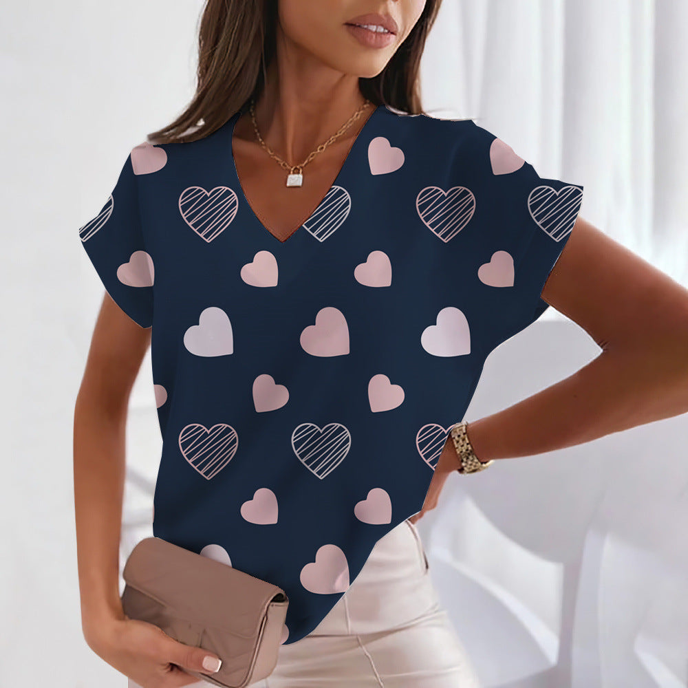 Printed Cute Sweet Short-sleeved T-shirt