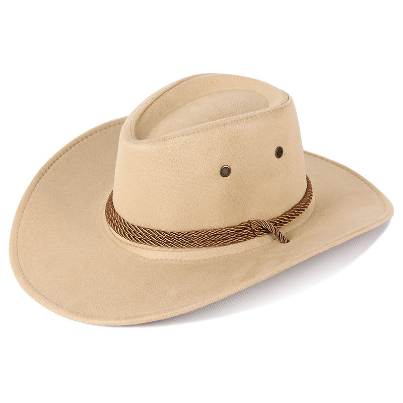 Western Denim Male Hat Double-sided Suede Sun Hat Female Horse Riding Hat