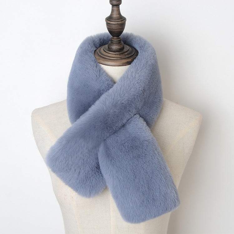 Thicken Warm New Cross Bib Fur Collar Shawl