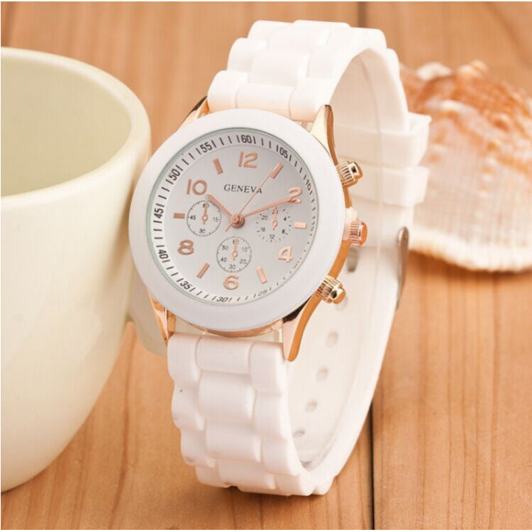 Foreign trade explosions Geneva jelly silicone watch GENEVA three-eye digital scale student quartz watch wholesale