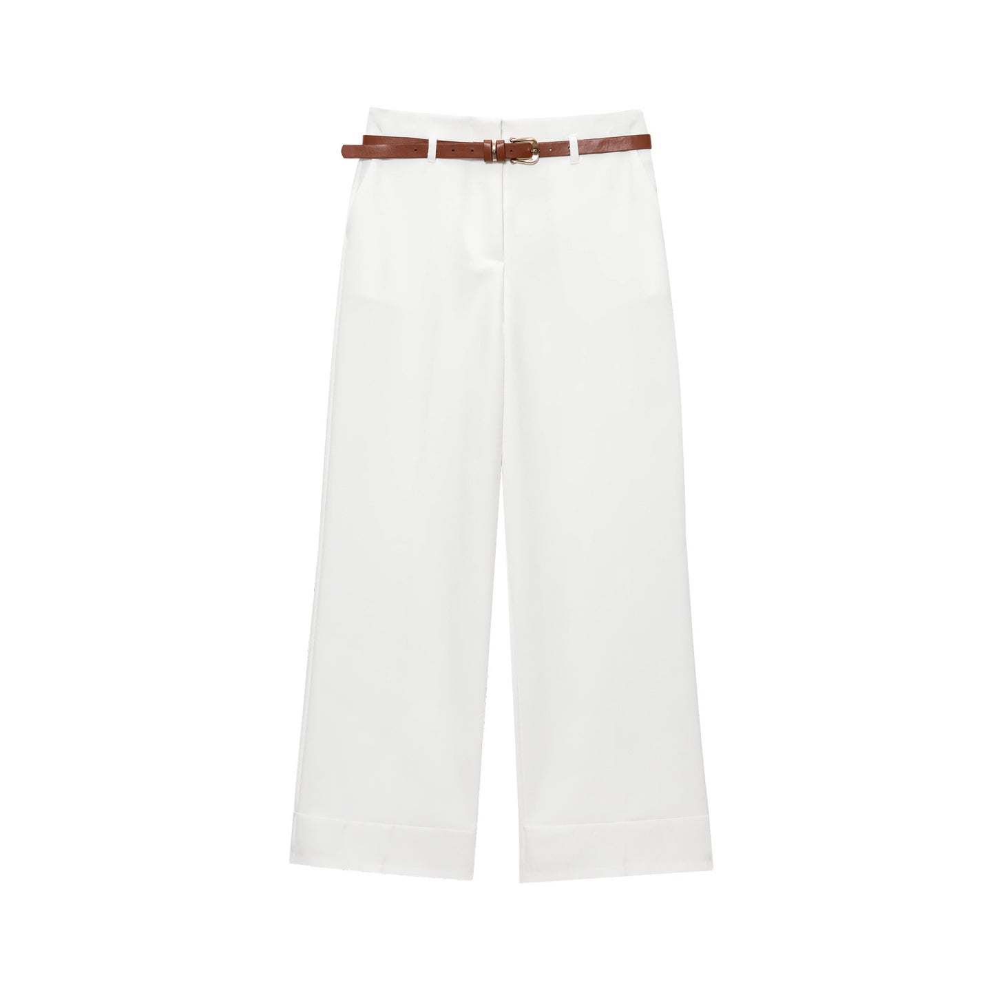 Western Style With Belt Curling Trousers