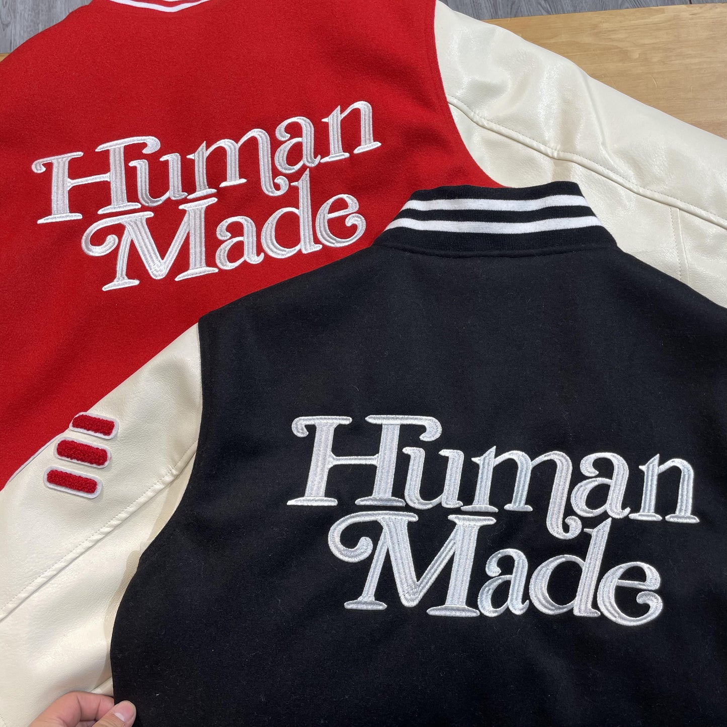 Fashion Cotton Love Leather Sleeve Baseball Uniform