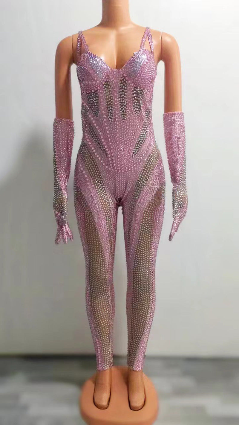 Black And White Party Long Tight Jumpsuit