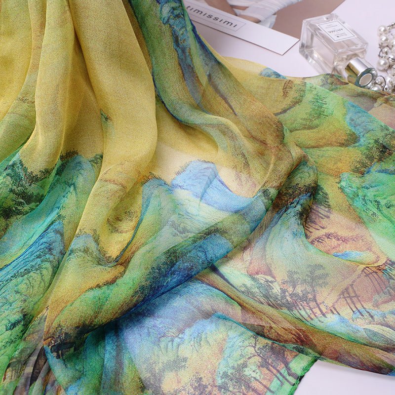 Women's Qianli Jiangshan Tu Tulle Scarf