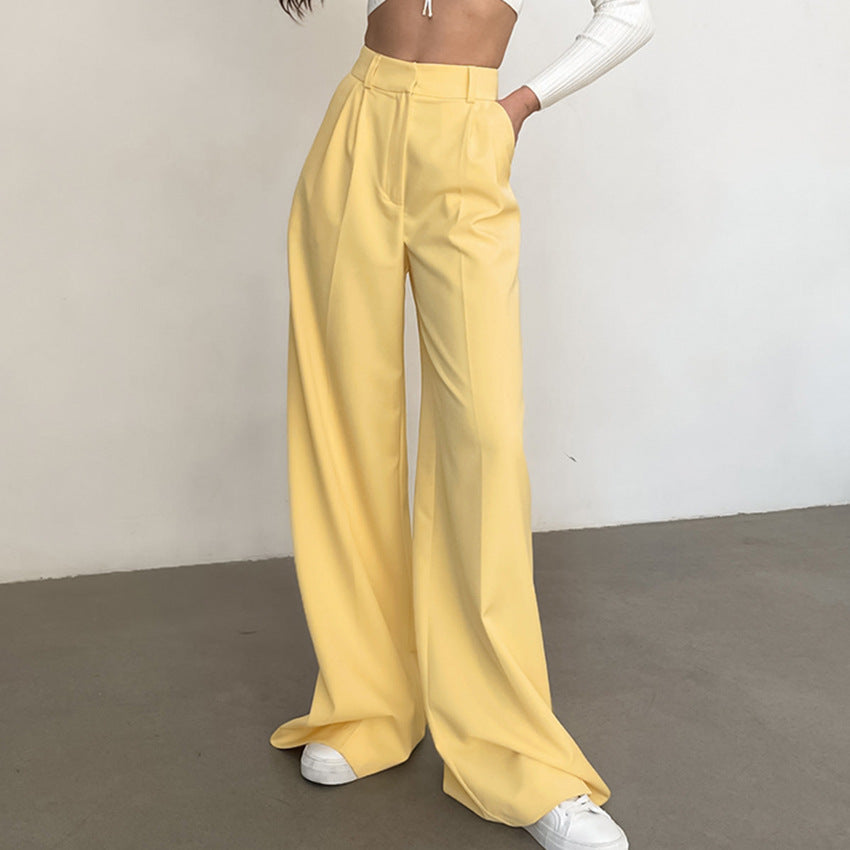 Women's High Waist Loose Temperament All Match Trousers