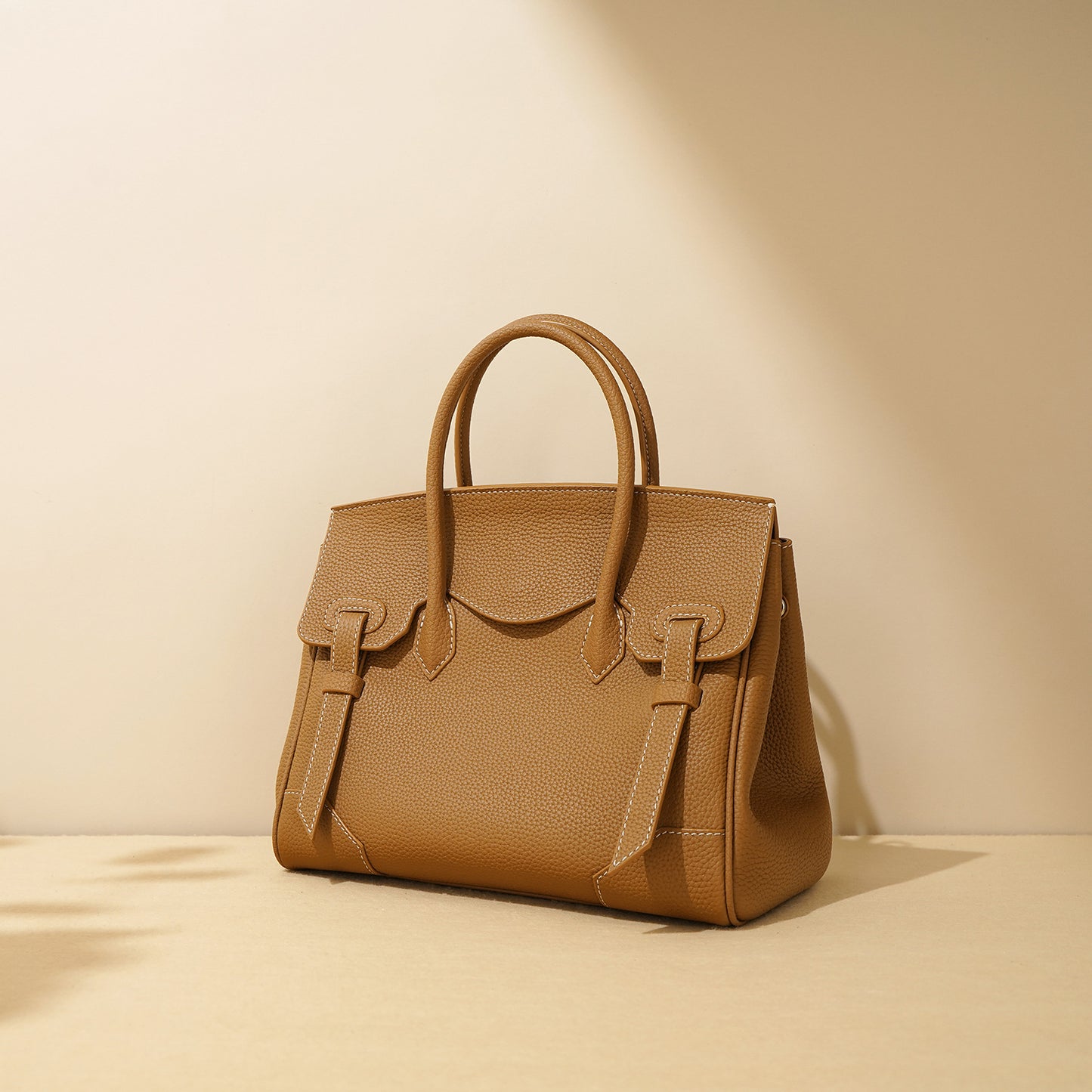 Top Layer Cowhide Handbag Large Capacity Kelly