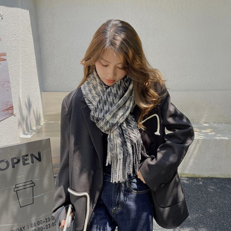 Double-faced Cashmere Woven Shawl Warm Scarf