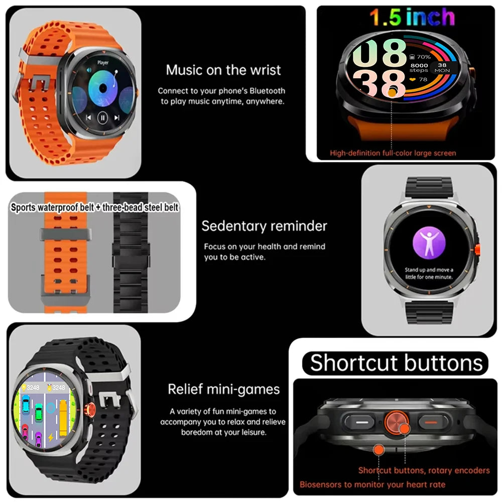 New Smart Watch Classic Men Women Smart Watch Bluetooth Voice Call AI Voice Outdoor Sports Smart Watch Gift