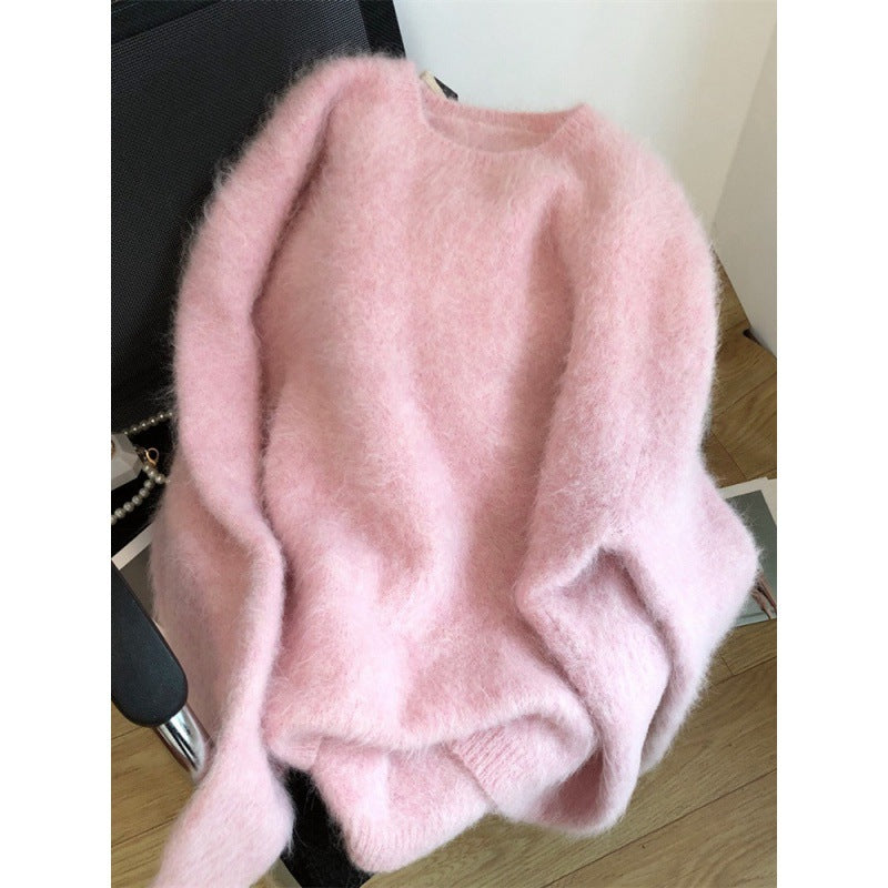 Mink Sweater Women's Thick Thermal Head Cover