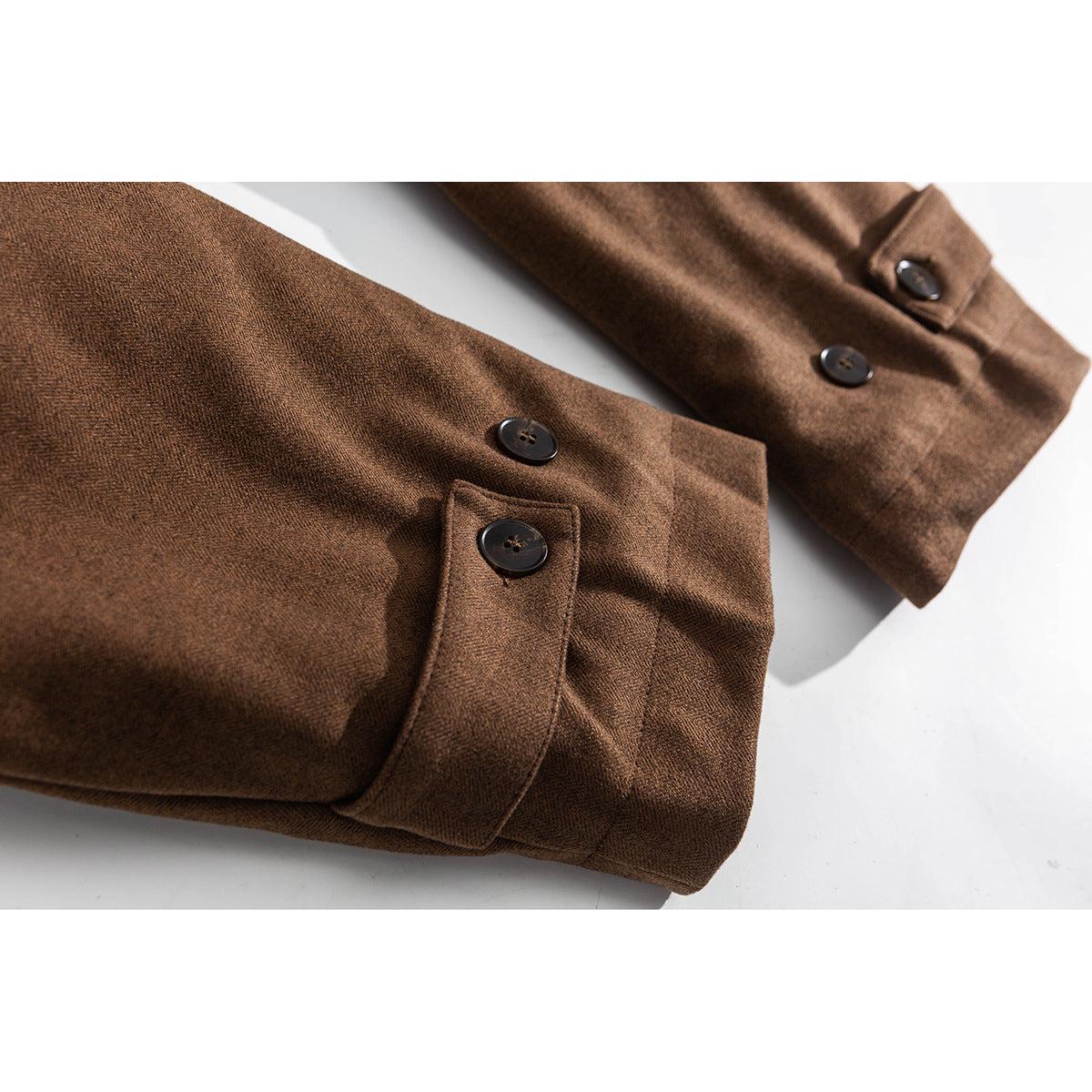 Men's Lapel Mid-length Woolen Coat