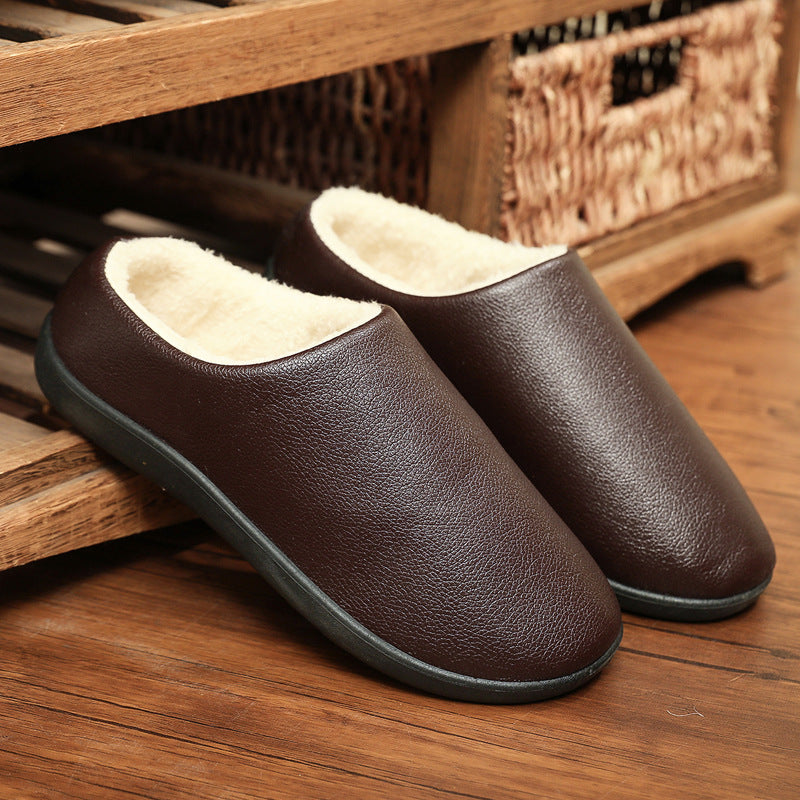 Men's Cotton Non-slip Soft Bottom Leather Surface Waterproof Shoes
