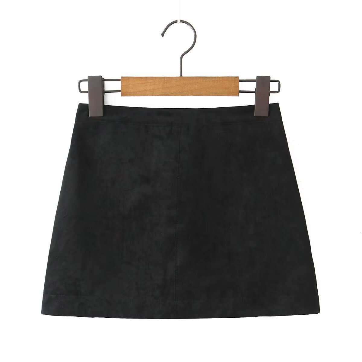 Retro Style Simple Solid Color Hip Skirt Zipper With Lining High Waist Skirt