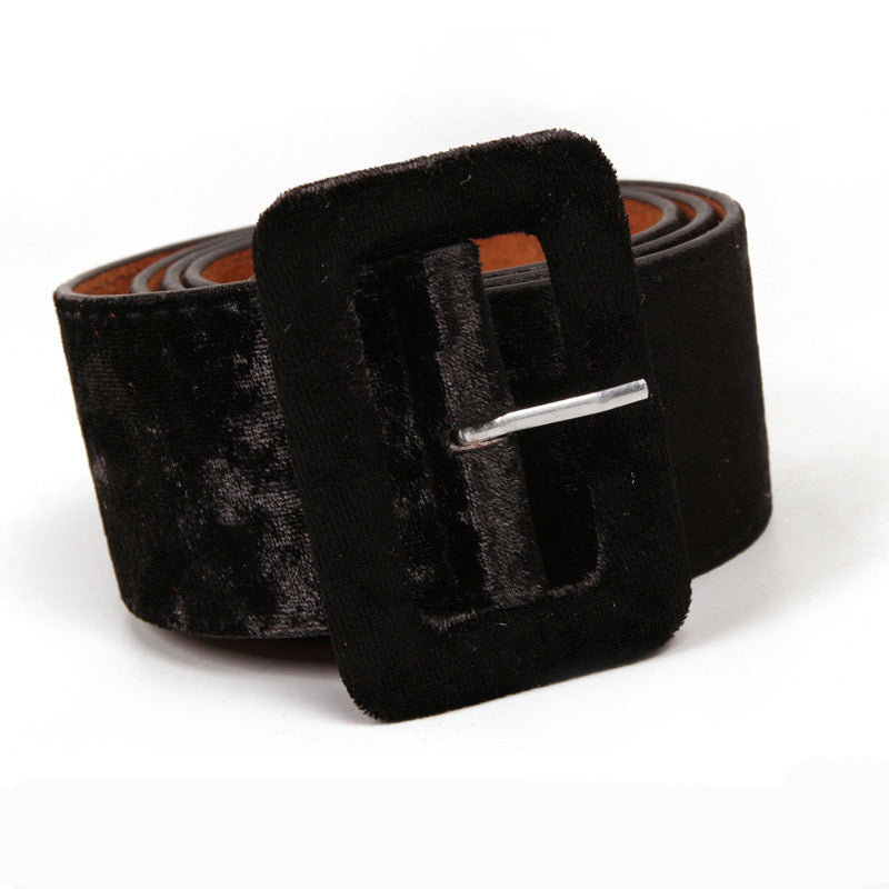 Ladies Gold Silk Velvet Coat Leather Belt