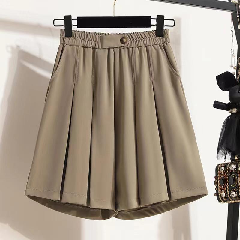 High-waisted Wide-leg Loose-fitting Outerwear Suit Shorts